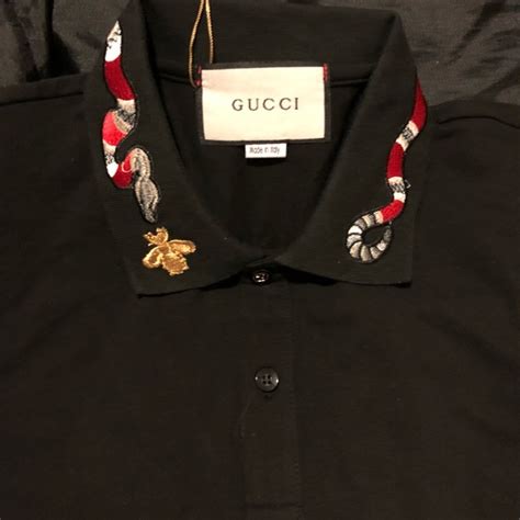 red and white gucci collar shirt|Gucci polo snake collar.